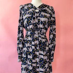 EUC Kate Spade Panther Dot Blue Mini Dress - Small